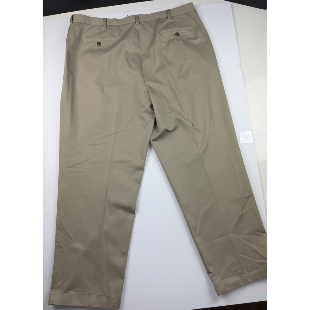 Brooks Brothers Advantage Chino Elliott Pleated Khaki Pants Men's 44x32 Cuffed - Picture 2 of 8